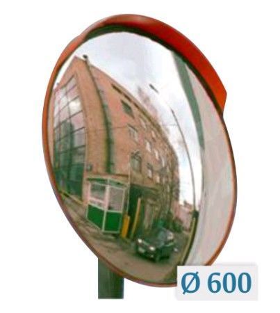 Зеркало дорожное круглое с защитным козырьком, диаметр 600 мм