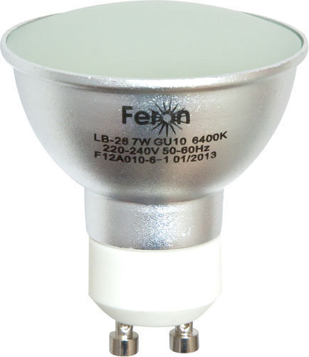 Лампа светодиодная LED 7вт GU10 теплый FERON LB-26 80LED