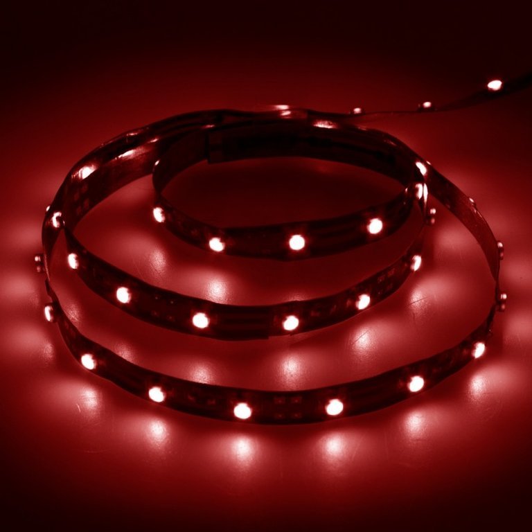 Лента LED светодиодная 4.8вт/м 60LED(3528)/м 5м/уп 12в IP65 красный FERON LS604 красный