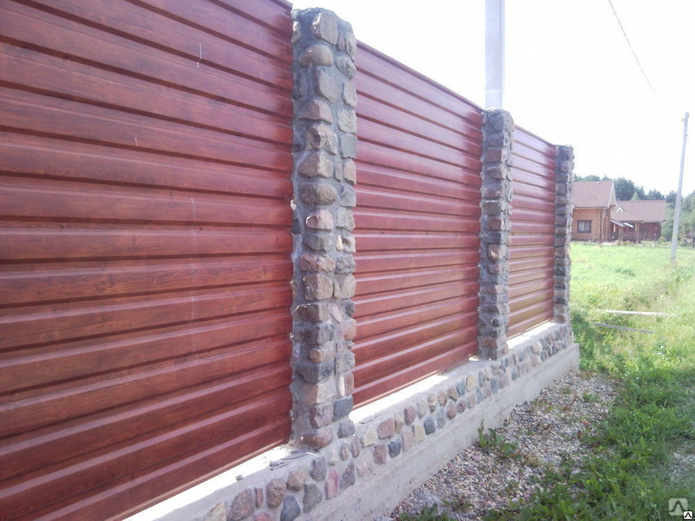 Забор из профлиста горизонтально фото
