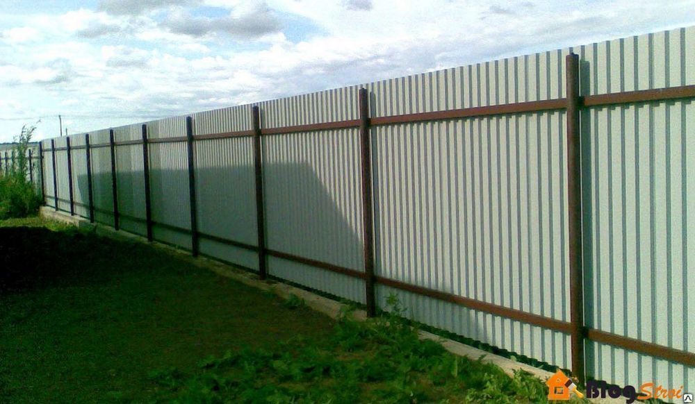 Металлическая ограда из профиля высота 2. 1 м Ral: 6019