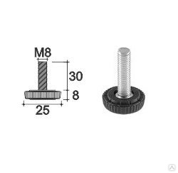 Ножка мебельная черная м10 х 30