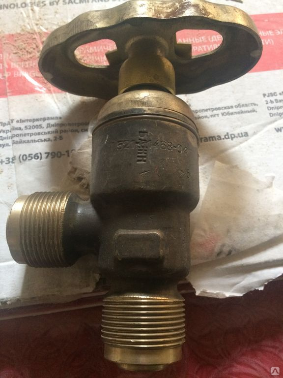 Клапан запорный штуцерный угловой 521-01.468-04 бр, Угл, ду 15 ру 100 ...