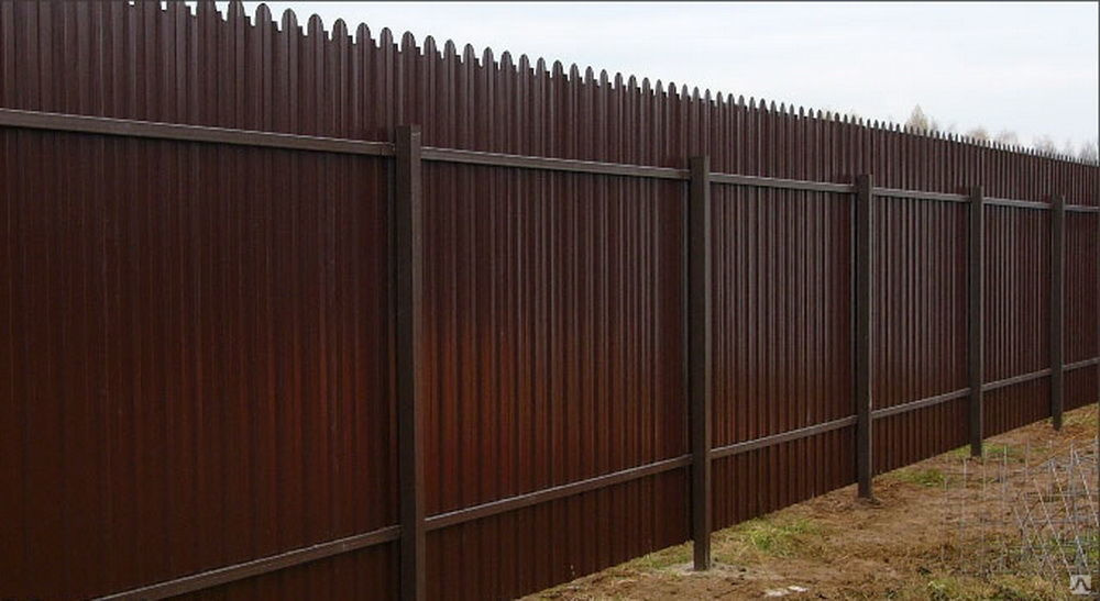 Забор из профнастила двухсторонний фото