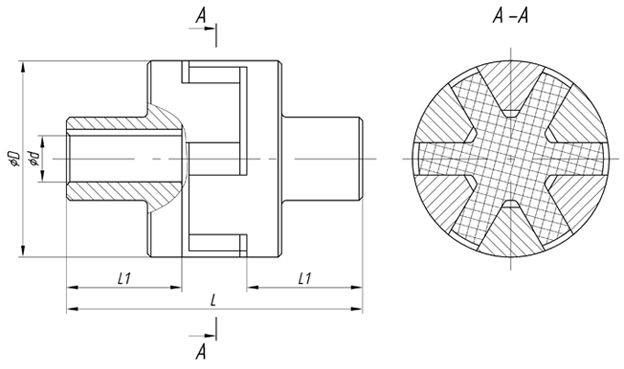 Кулачковая полумуфта чертеж