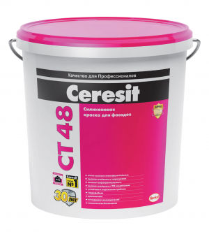 Краска силиконовая для фасадов Ceresit CT 48 15 л. транспорентная