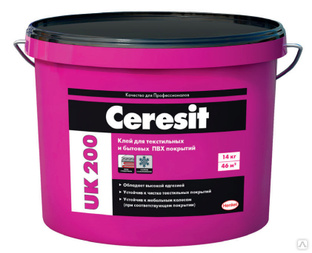 Клей для текстильных и гетерогенных ПВХ покрытий Ceresit UK200 14кг