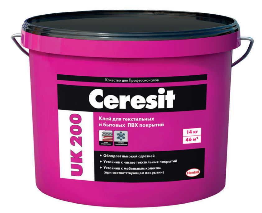 Клей для текстильных и гетерогенных ПВХ покрытий Ceresit UK200 14 кг