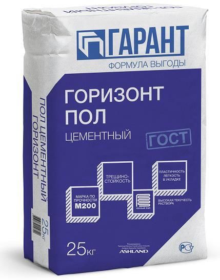 Пол цементный ГОРИЗОНТ Гипсополимер 25 кг