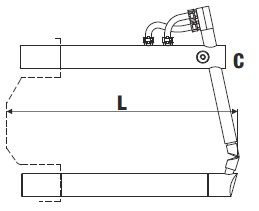 Верхнее изогнутое плечо L=820мм (тип C) с коротким электродом для клещей -