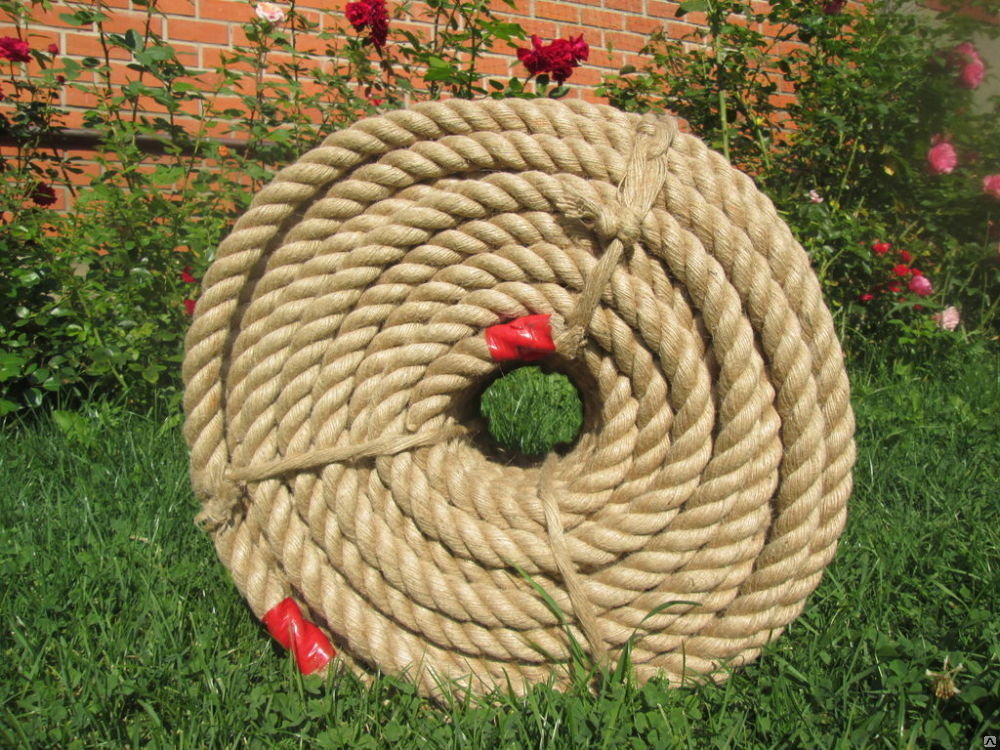 Веревка для декора швов сруба из джута 24 мм