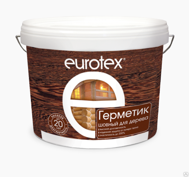 Герметик для швов бревенчатого дома Евротекс - 25 кг