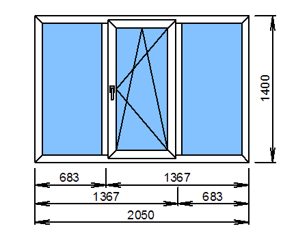 Окно Exprof Profecta 5-ти камерный, 2050*1400мм, ламинация с 2 сторон, Maco 2