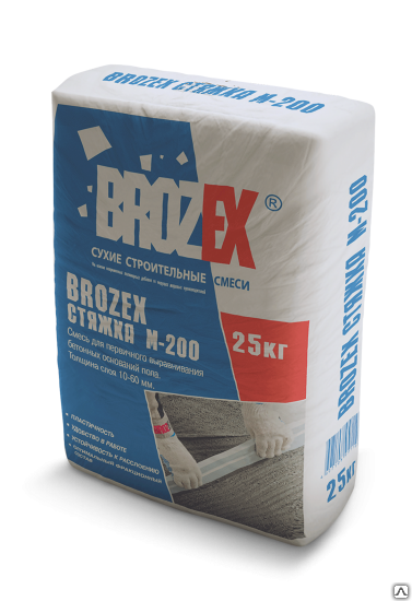 Стяжка для пола М-200 Brozex 25 кг 1уп= 48шт