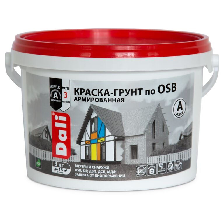 Краска - грунт по OSB арм. /белый/ 12 кг DALI