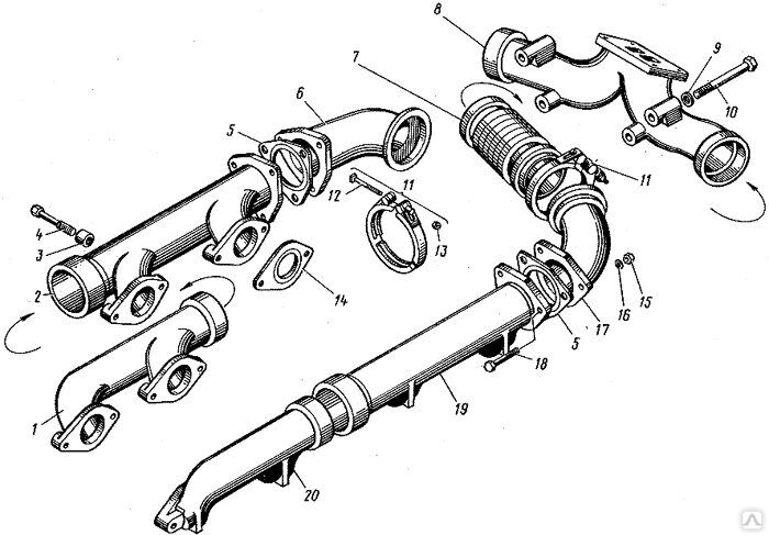 Выпускной коллектор ямз 536 схема