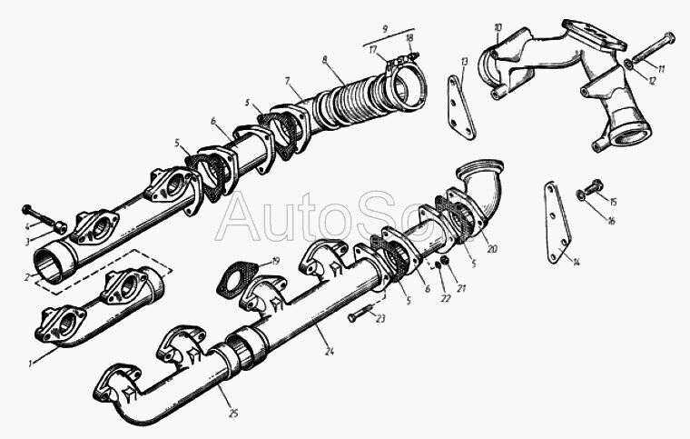 Выпускной коллектор ямз 536 схема
