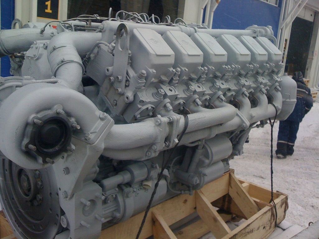 Двигатель без КПП и сцепления блок старого образца БелАЗ 500 л.с. с инд. ГБЦ 240НМ2-1000186 ЯМЗ-240НМ2