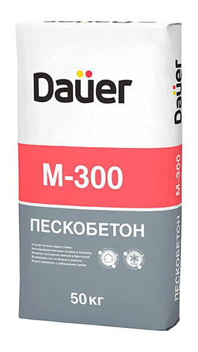 Dauer Сухая смесь М-300 Пескобетон, 25 кг, ПМД-10