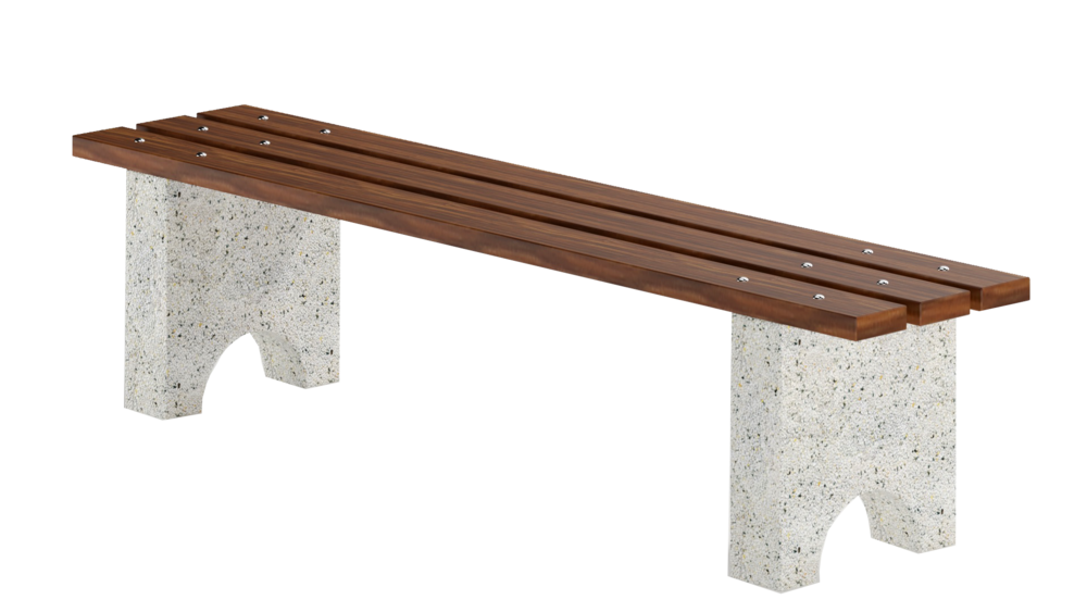 Скамейка без спинки на каменном основании "Стандарт" Термобрус, 2000х470х420