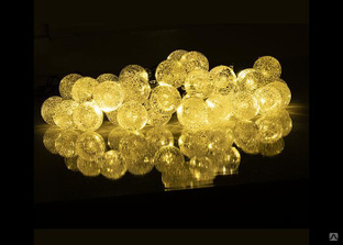 Светильник светодиодный садовый SLR-G05-30Y гирлянда шарики цвет желтый на солнечной батарее ФAZA 5033368 ФАZА 