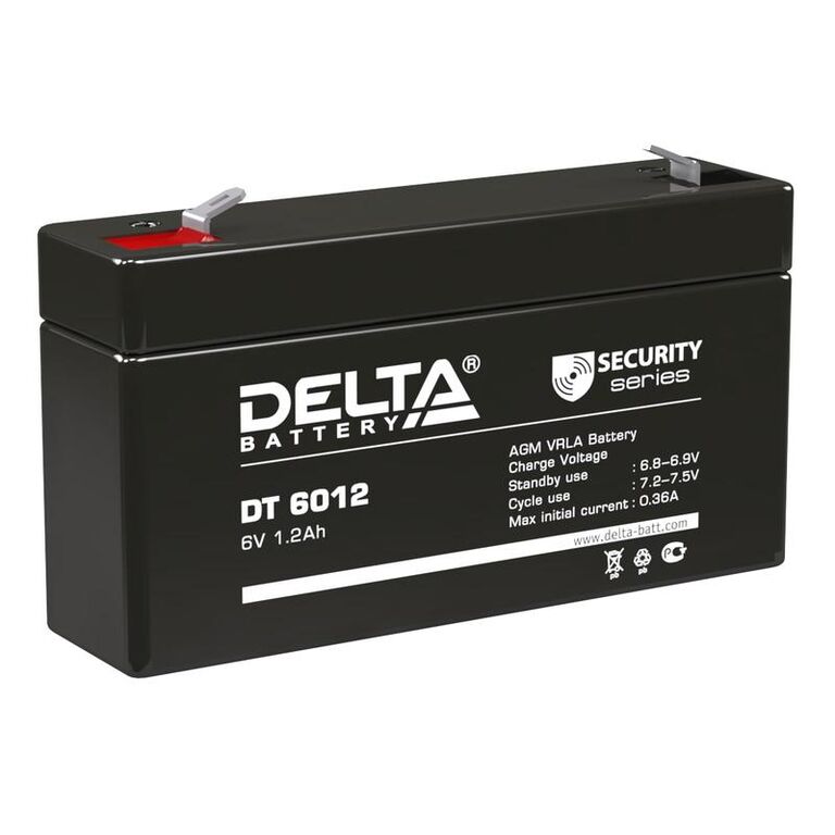 Аккумулятор 6 В 1.2А.ч Delta DT 6012