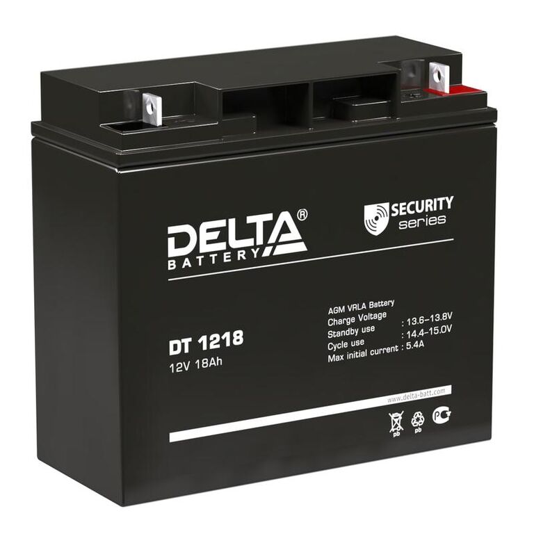 Аккумулятор 12 В 18А.ч Delta DT 1218
