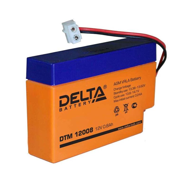 Аккумулятор 12 В 0.8А.ч Delta DTM 12008