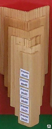 Уголок деревянный 25х25 мм сосновый бессучковый цельный