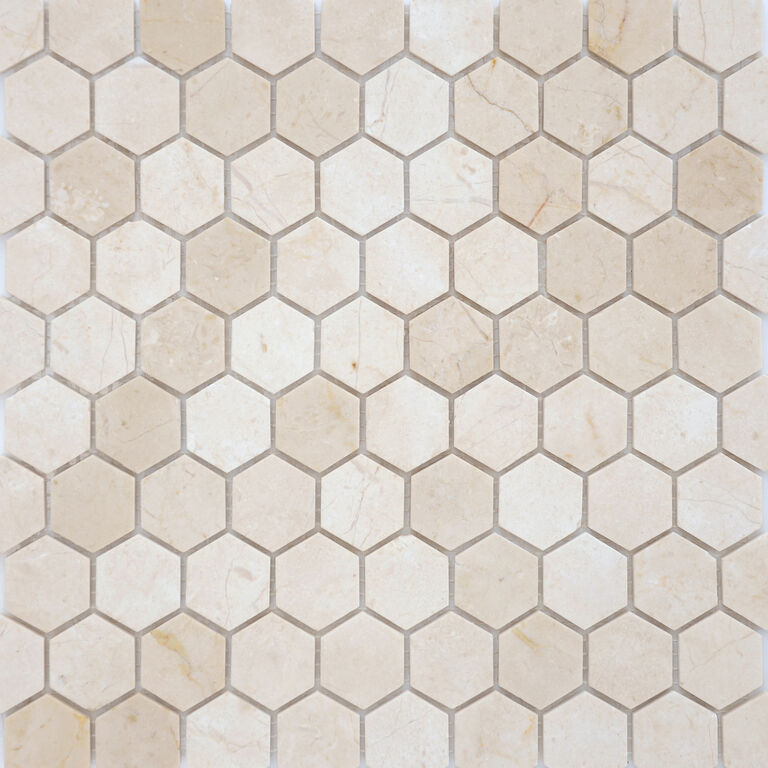 Мозаика каменная Crema Marfil MAT hex 18x30x6 LeeDo Caramelle Pietrine Hexagonal