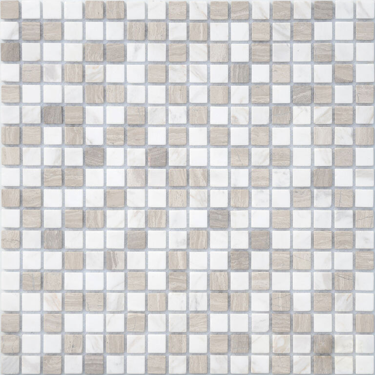 Керамическая плитка Керамин Caramelle Pietrine Pietra Mix 2 Матовая Мозаика 4мм 30,5х30,5 (1,5х1,5)