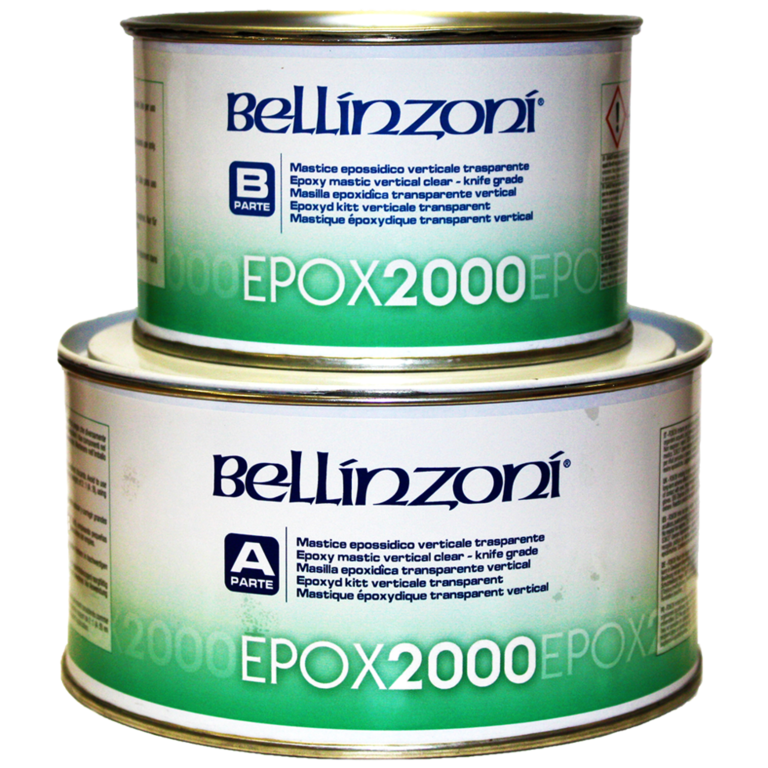 Густой эпоксидный клей EPOX 2000 BELLINZONI (Эпокс 2000 Беллинзони) для камня, цвет черный, 2,25 кг.