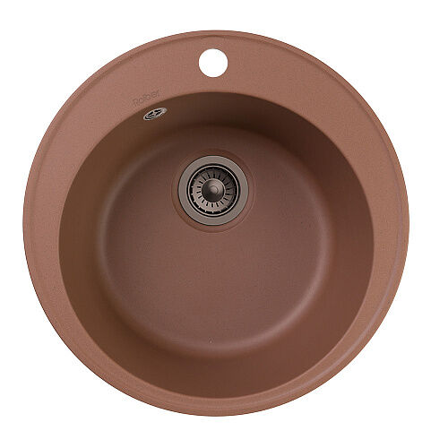 Мойка для кухни Raiber RQ13 круглая, цвет шоколад, из искусственного камня.