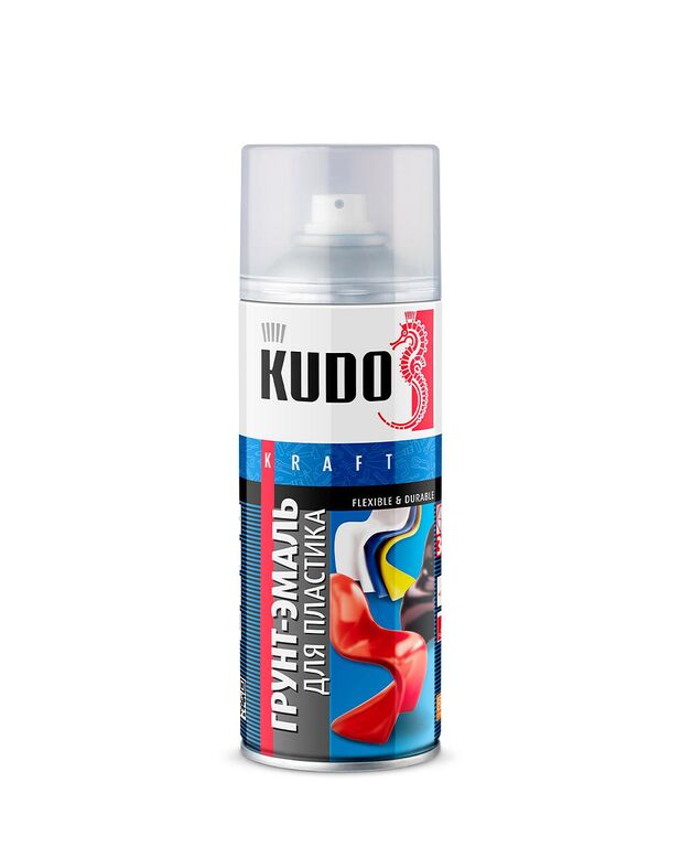 Грунт KUDO-эмаль для пластика белая (RAL 9003). аэрозоль ,520 ml. /6 KU-6003