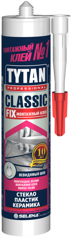 Клей монтажный PROFF Classic Fix 310 мл (прозрачный) Tytan