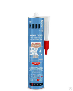 Универсальный монтажный клей быстрой фиксации на каучуке KUDO мороз. 