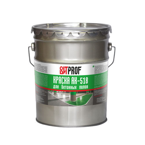 Краска для бетонных полов PROF АК-518 белая 20 кг в т разб толуол или ксилол или №1