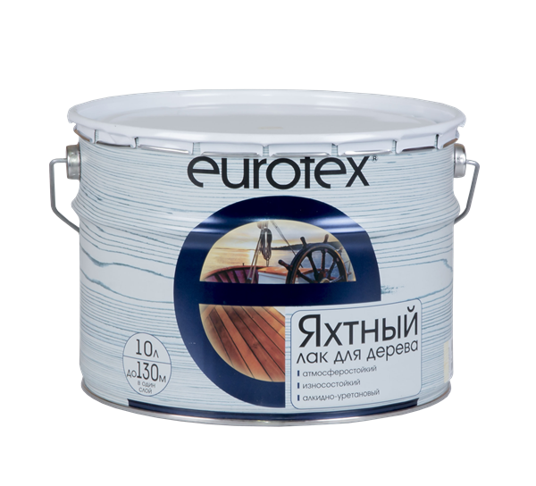 Лак яхтный ПОЛУМат алкидно уриетановый 10л EUROTEX