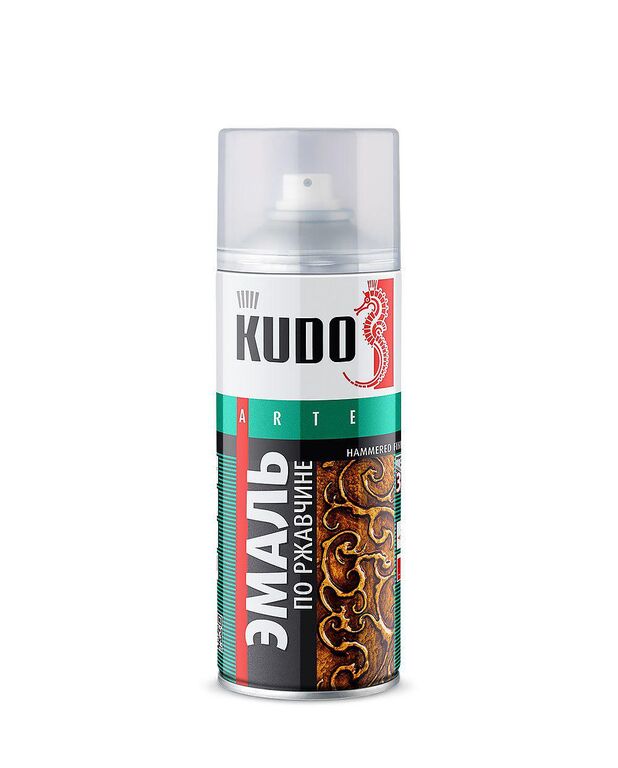 Эмаль KUDO молотковая по ржавчине серебристо-черная, аэрозоль 520 ml. /6 KU-3013 Z