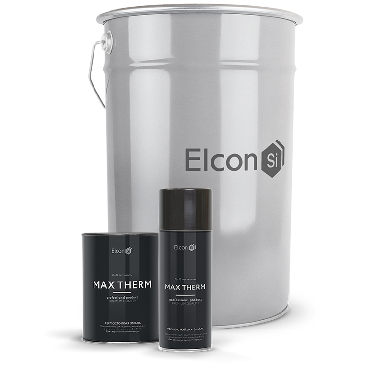 Эмаль термостойкая ВЕДРО ELCON черная до +1000 градусов 25 кг.RAL 9005 (при отриц. темпер.)