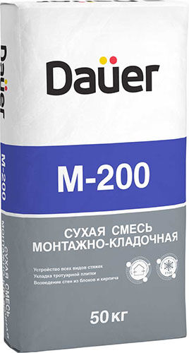 Baumax Сухая смесь М-200 Монтажно-кладочная, 50 кг, мешок