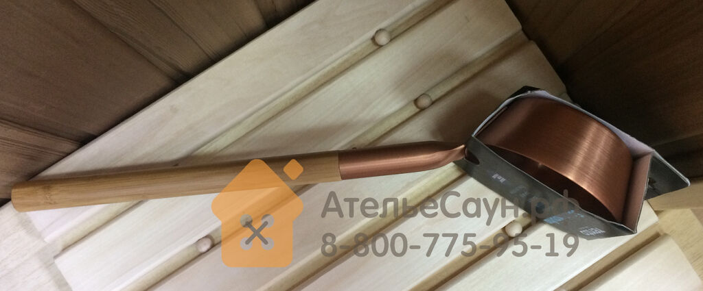 Алюминиевый черпак для сауны Tammer-Tukku Rento с бамбуковой ручкой (медь, 4