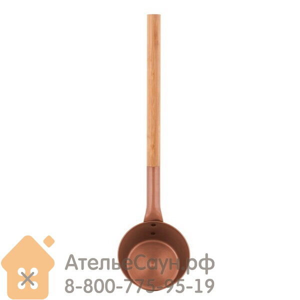 Алюминиевый черпак для сауны Tammer-Tukku Rento с бамбуковой ручкой (медь, 5