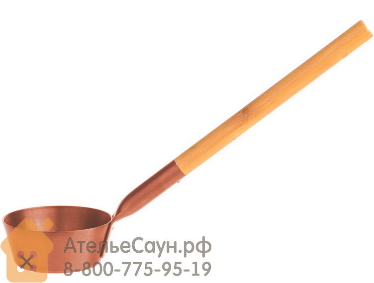 Алюминиевый черпак для сауны Tammer-Tukku Rento с бамбуковой ручкой (медь, 6