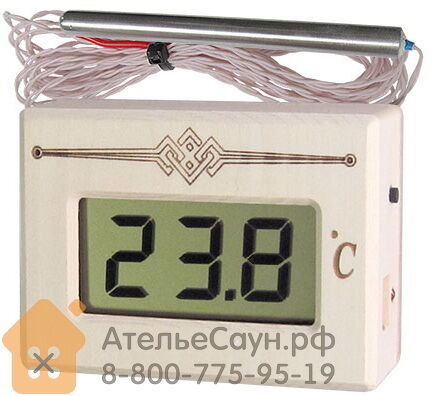 Выносной электронный термометр для сауны ТЭС (датчик в парной, табло снаруж 7