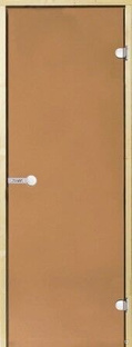 Дверь для сауны Harvia 9х19 (стеклянная, бронза, коробка осина), D91901H Ha #1