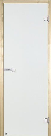 Дверь для сауны Harvia 8х21 (стеклянная, прозрачная, коробка сосна), D82104