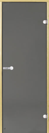 Дверь для сауны Harvia 7х19 (стеклянная, серая, коробка сосна), D71902М Har