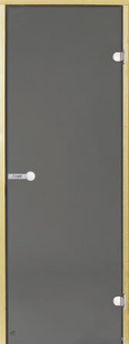 Дверь для сауны Harvia 8х19 (стеклянная, серая, коробка сосна), D81902M Har #1