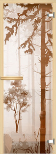 Дверь для сауны АКМА Арт-серия GlassJet ЛЕС-1 7х19 (8 мм, коробка липа) AKM #1
